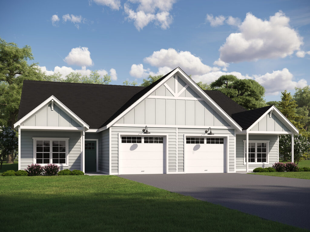 Exterior Rendering of Harmony Place Duplex in Rutland, MA