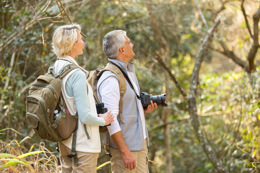 A couple birdwatching and photographing sites along the nature trail at Harmony Place.