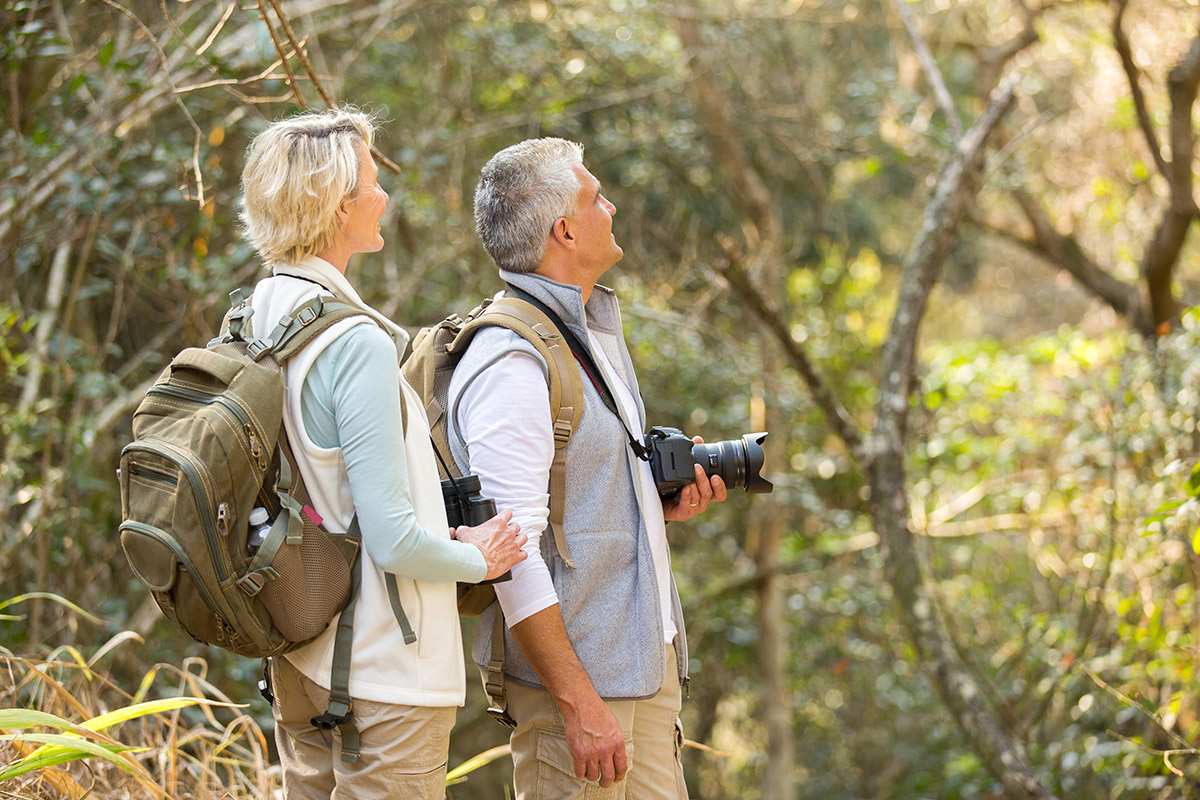 A couple birdwatching and photographing sites along the nature trail at Harmony Place.